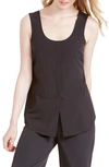 Nic + Zoe Tie Front Tech Stretch Tank In Black Onyx