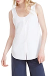 Nic + Zoe Tie Front Tech Stretch Tank In Paper White