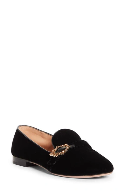 Gianvito Rossi Crystal Buckle Loafer In Black