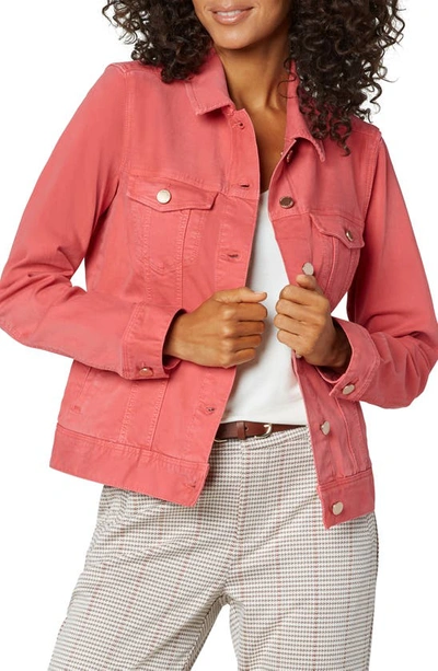 Liverpool Classic Denim Jacket In Hot Coral