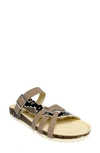 David Tate Warm Strappy Slide Sandal In Camel