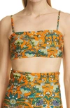 La Doublej Three-way Bandeau Bikini Top In Tree Of Life Arancio