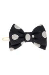 Alexandre De Paris Polka Dot Bow Hair Clip In Black And White