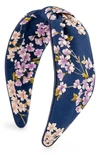 ALEXANDRE DE PARIS FLORAL EMBELLISHED KNOTTED HEADBAND,TBD-3T-P21 M