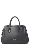 Kate Spade Knott Medium Leather Satchel In Black