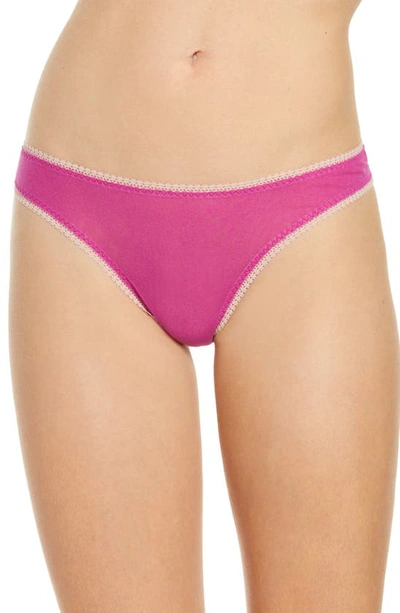 On Gossamer 'hip-g' Mesh Thong In Rouge Red