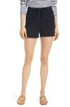 Frank & Eileen Raw Edge Cotton Sweat Shorts In British Royal Navy