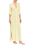 EVERYDAY RITUAL EVERYDAY RITUAL PLUNGE V-NECK COTTON CAFTAN,DR1033-10