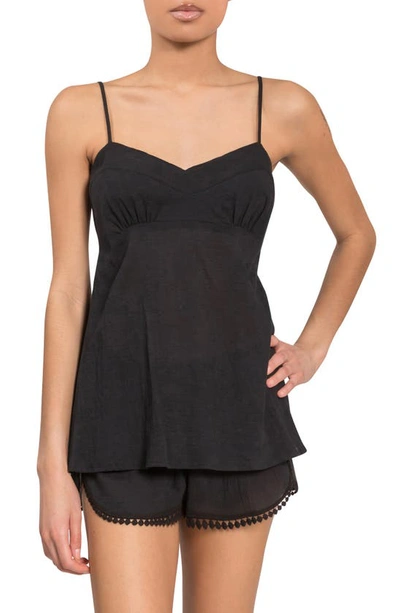 Everyday Ritual Lily Daisy Camisole Short Pajamas In Black