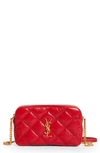 SAINT LAURENT BECKY DIAMOND QUILTED LEATHER CAMERA BAG,6089411D309