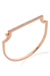 Monica Vinader Signature Skinny Diamond Bangle In Rose Gold