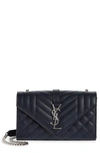 Saint Laurent Small Envelope Calfskin Leather Shoulder Bag In Deep M/ Deep M/ D