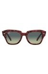RAY BAN STATE STREET 49MM SQUARE SUNGLASSES,RB218649-X