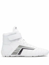 PRADA PRADA MEN'S WHITE LEATHER HI TOP trainers,2TG172A21F0AV1 9