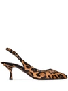 Dolce & Gabbana Leopard-print Calf Hair Slingback Pumps In Pink