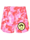 Barrow Tie Dye-print Track Shorts In Pink
