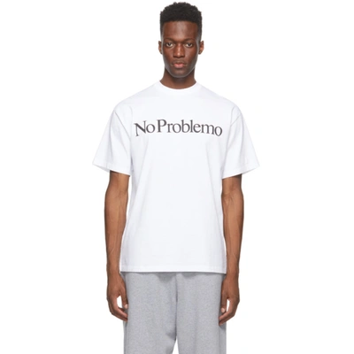 Aries 白色“no Problemo” T 恤 In White