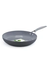 Greenpan Paris 12-inch Anodized Aluminum Ceramic Nonstick Fry Pan In Grey