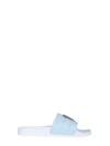 Giuseppe Zanotti Slide Sandalss With Logo In Baby Blue