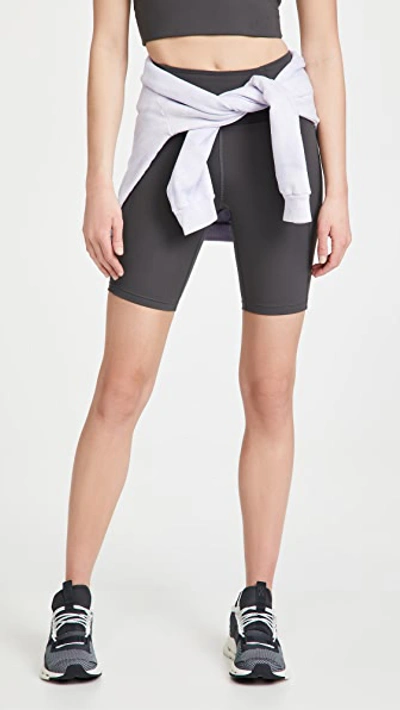 Girlfriend Collective Float Seamless High Waist Bike Shorts In Grey