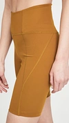 Girlfriend Collective Tan Rib High-rise Run Shorts In Saddle