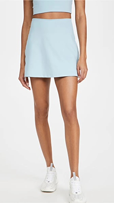 Girlfriend Collective Womens Sky The Skort High-waist Recycled Polyester-blend Mini Skort M In Sky