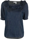 SEE BY CHLOÉ SEE BY CHLOÉ WOMEN'S BLUE COTTON T-SHIRT,CHS21UDH0316249X 38