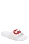 Gucci Men's Pursuit Gg Logo Slide Sandals In White