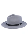 Brixton Messer Packable Wool Fedora In Charcoal