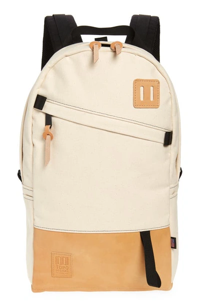 Topo Designs Heritage Canvas Daypack In Natural Canvas/ Tan Leather