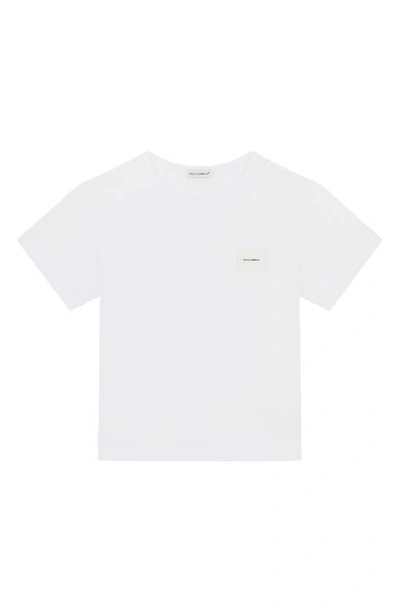 Dolce & Gabbana Jersey T-shirt With Logo Plaque In White