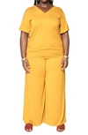 Zelie For She Sedona Leisure Wide Leg Pants In Yellow