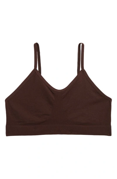 Nordstrom Kids' Seamless Bralette In Brown Coffee