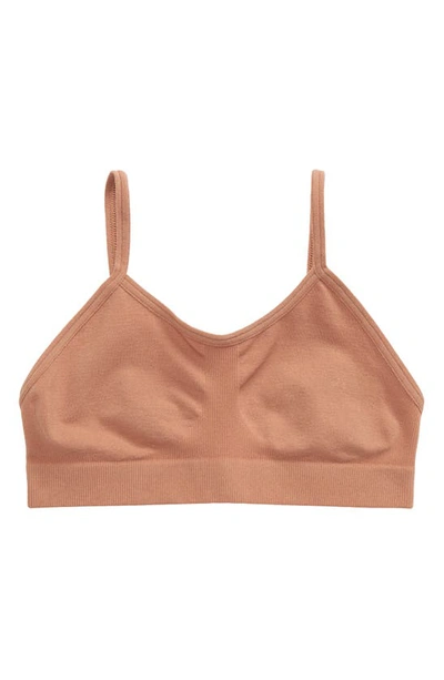 Nordstrom Kids' Seamless Bralette In Tan Mocha