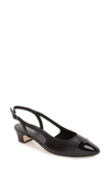 Vaneli Aliz Womens Slip On Slingback Heels In Black Leather