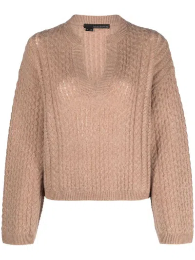 360cashmere Cable-knit Cashmere-blend Jumper In Vicuna
