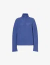 360cashmere 360 Cashmere Womens Cobalt Chloe Half-zip Wool And Cashmere-blend Knitted Jumper In Cobalt
