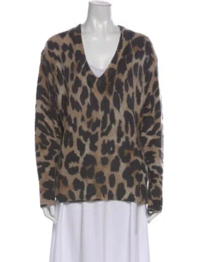 Pre-owned 360cashmere Cashmere Animal Print Sweater