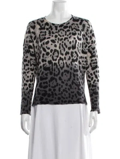 Pre-owned 360cashmere Cashmere Animal Print Sweater In Black/grey
