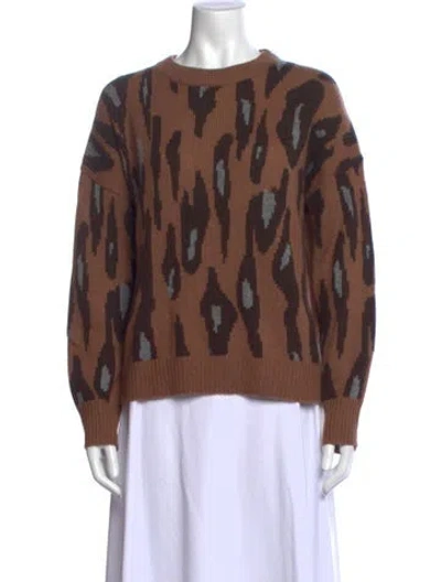 Pre-owned 360cashmere Cashmere Animal Print Sweater In Brown