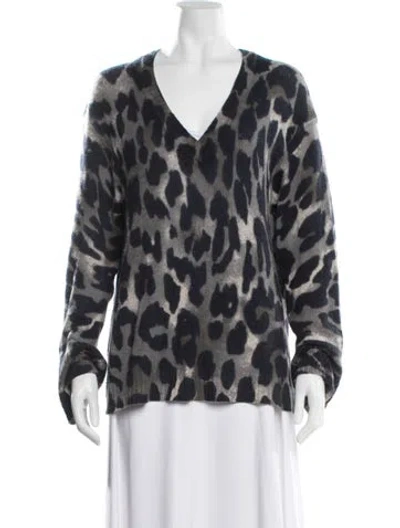 Pre-owned 360cashmere Cashmere Animal Print Sweater In Brown
