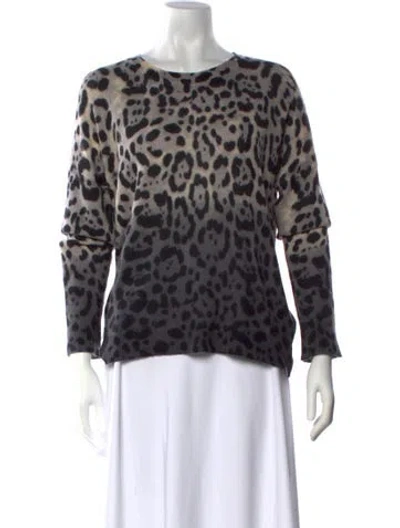 Pre-owned 360cashmere Cashmere Animal Print Sweater In Gray