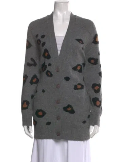 Pre-owned 360cashmere Cashmere Animal Print Sweater In Gray