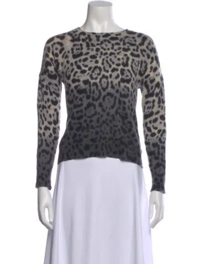 Pre-owned 360cashmere Cashmere Animal Print Sweater In Gray