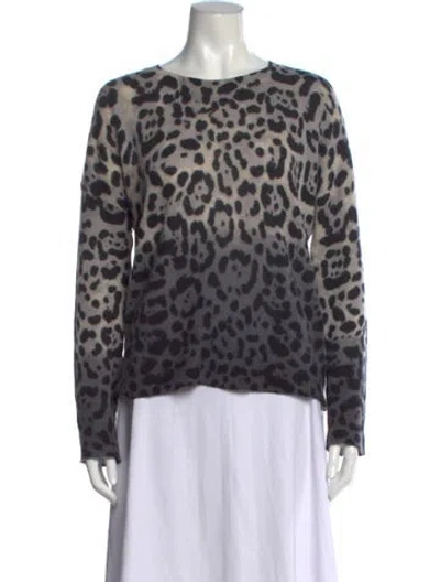 Pre-owned 360cashmere Cashmere Animal Print Sweater In Gray
