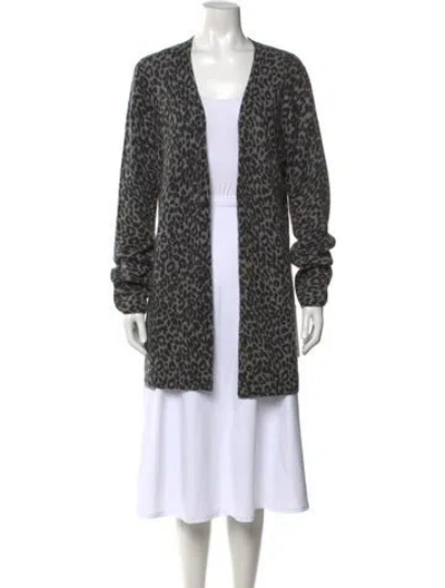 Pre-owned 360cashmere Cashmere Animal Print Sweater In Gray