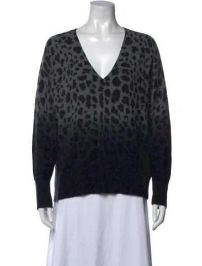 Pre-owned 360cashmere Cashmere Animal Print Sweater In Gray