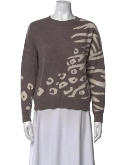 Pre-owned 360cashmere Cashmere Animal Print Sweater In Gray