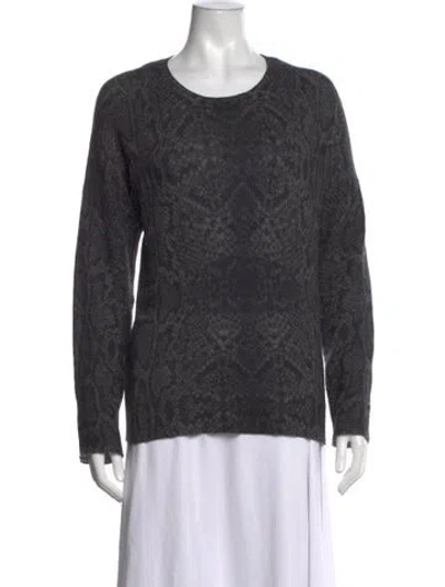 Pre-owned 360cashmere Cashmere Animal Print Sweater In Grey