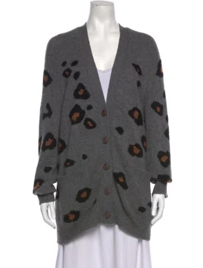 Pre-owned 360cashmere Cashmere Animal Print Sweater In Grey